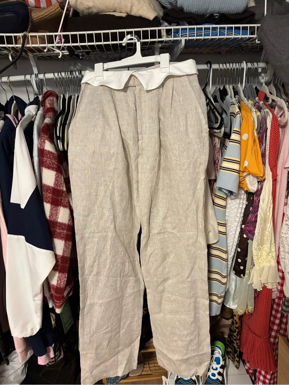 Reformation Stevie Linen Pants in Oat NWT